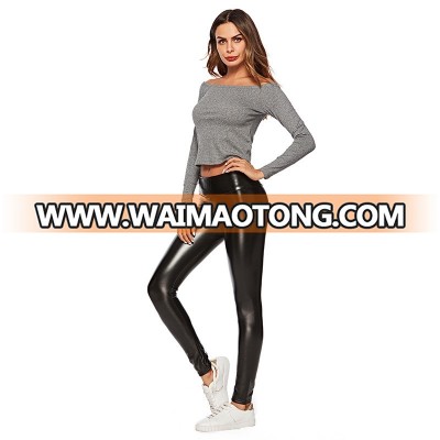 Best Selling women sexy plus size  fleeced thicken stretch pu leather pants faux leather leggings